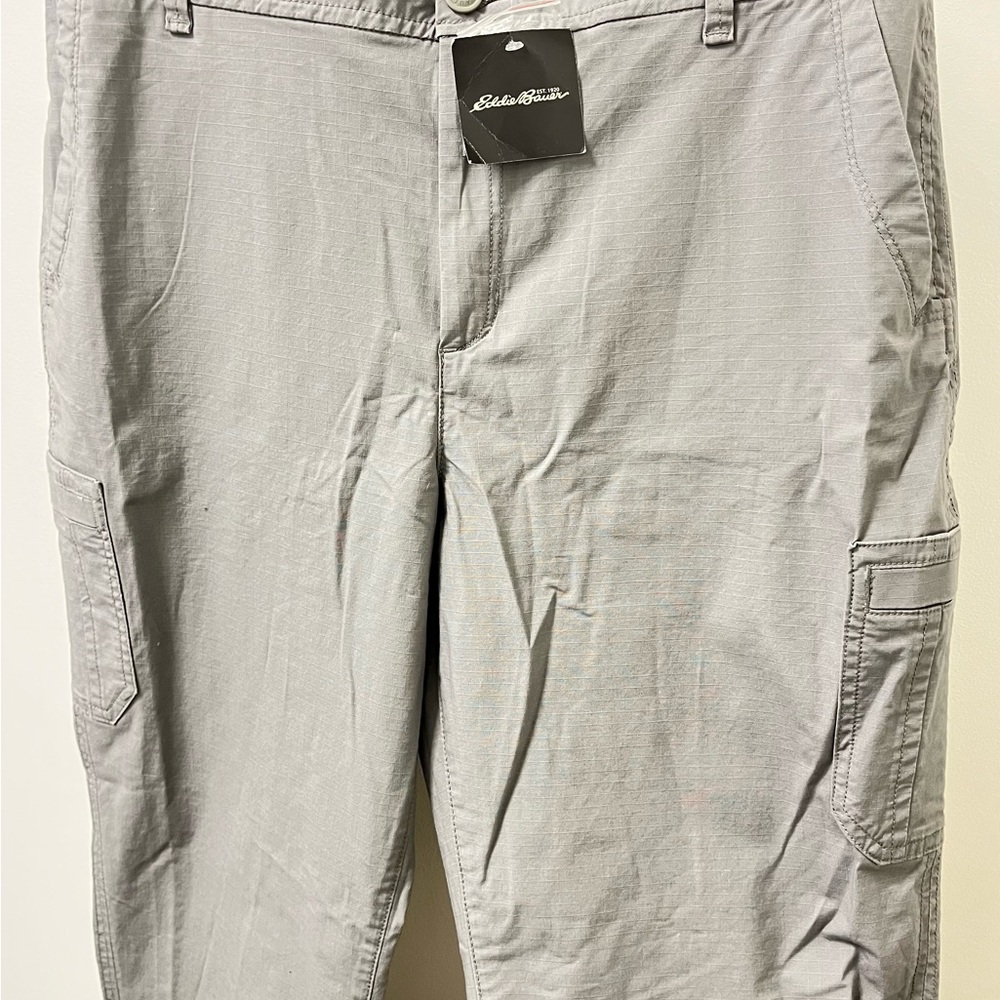 NWT Lovely Tall Eddie Bauer Washed Gray Cargo Pants